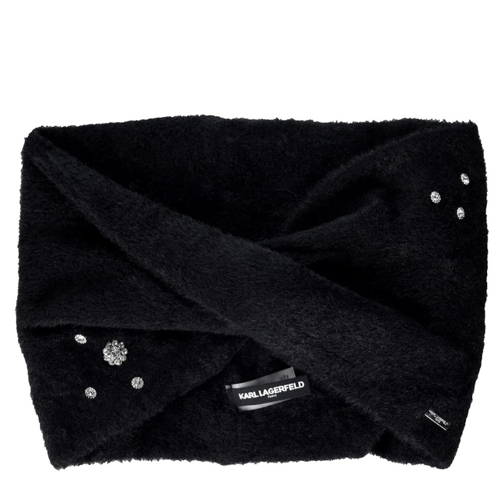 Karl Lagerfeld Paris Jewelry Box Loop Infinity Scarf Black New - Picture 3 of 10